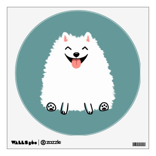 Funny White Pomeranian Cartoon Dog Wall Sticker Zazzle