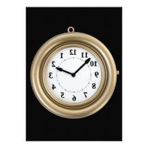 Funny white rabbit's clock custom invites