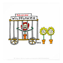 Funny Wildflower Cartoon Poster posters