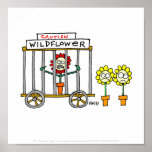 Funny Wildflower Cartoon Poster