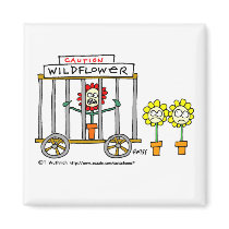 Funny Wildflower Garden Cartoon Fridge Magnet