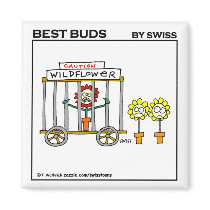 Funny Wildflowers Fridge Magnet by Swisstoons Funny Wildflowers Fridge Magnet