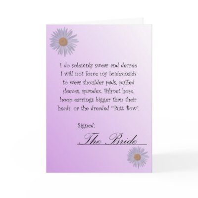 Funny Will You Be My Bridesmaid Contract Card