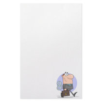 funny wind up businessman cartoon character stationery paper