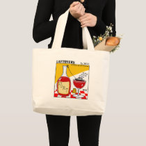 Funny Wine Lover's Cartoon Grocery bags