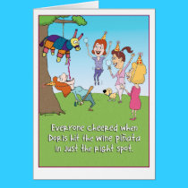 Funny Wine Pinata birthday card cards