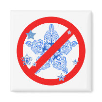 Funny Winter Design NO SNOWFLAKES Tshirt Fridge Magnets