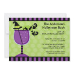 Funny Witch Cocktail Halloween Party Invitation