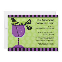 Funny Witch Cocktail Halloween Party Invitation