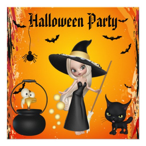 Funny Witches Brew Halloween Party Invites (front side)