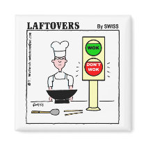 Funny WOK-DON'T WOK Cartoon Fridge magnets by Swisstoons Funny WOK-DON'T WOK Cartoon Fridge magnets