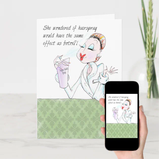 Funny Women Birthday Card Botox In A Can Zazzle