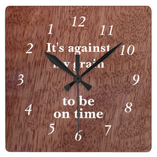 backwards funny mango clock grain wood custom clocks zazzle
