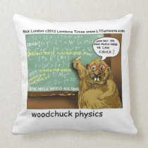Funny Woodchuck Physics Throw Pillow Bottle by Ric pillows