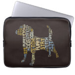 Funny Word Cloud Dog Sit Stay Fetch Computer Sleeve