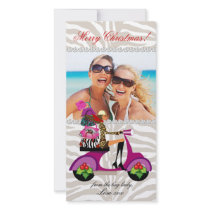 Funny Xmas Zebra Purse Photo Card Template