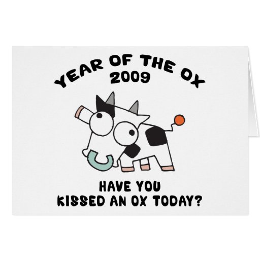 Funny Year of The Ox Gifts Greeting Cards