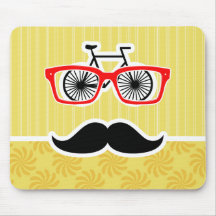 Funny Yellow Hipster Mouse Pad