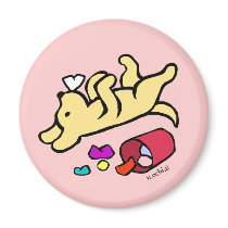 Funny Yellow Labrador magnets