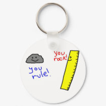 Funny "You Rock, You Rule" products keychains