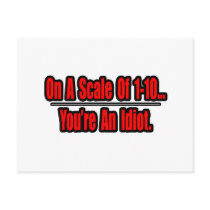 Funny You're an Idiot Insult postcards