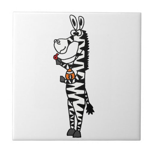 Funny Zebra Referee Original Art Ceramic Tile Zazzle