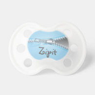 Funny Zip it Blue Zipper Baby Pacifier