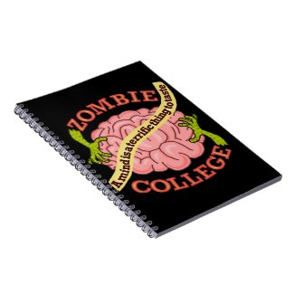Funny Zombie College Logo Notebook