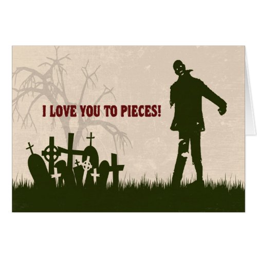 Funny Zombie in Cemetery Valentine’s Card