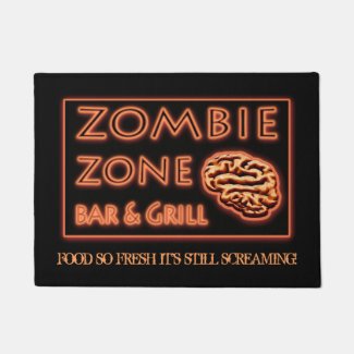 Funny Zombie Theme Halloween Doormat