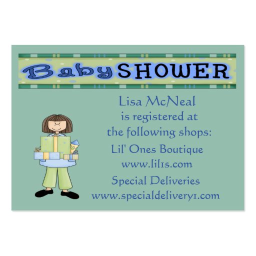 Funtime Baby Shower Registry Cards Business Card Template from Zazzle ...