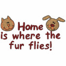 ladies_fitted_polo - Funny embroidered design features a dog and cat with text saying Home is where the fur flies.