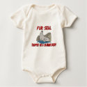 Fur Seal trapped in a human body t-shirts