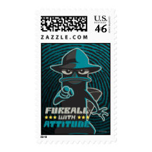 Furball With Attitude Postage Stamp