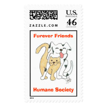 furever friends logo, Furever Friends, Humane S... Postage Stamps