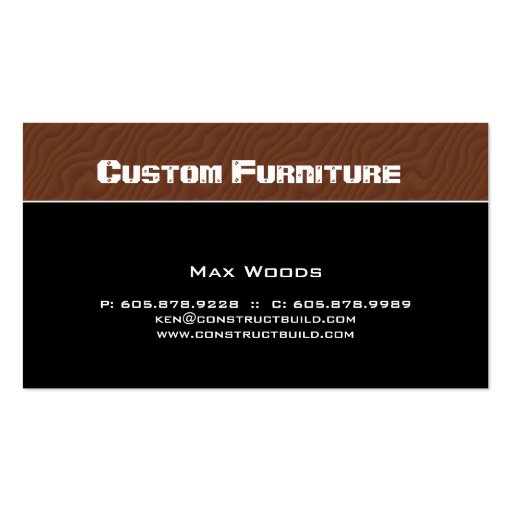 Furniture / Carpenter Business Card Wood Grain (front side)