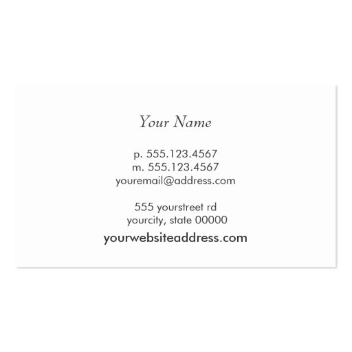 Furniture Repair and Refinishing Business Card (back side)