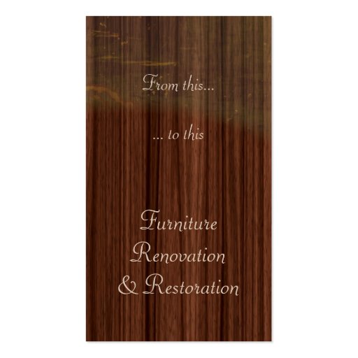 Furniture restoration business card (front side)