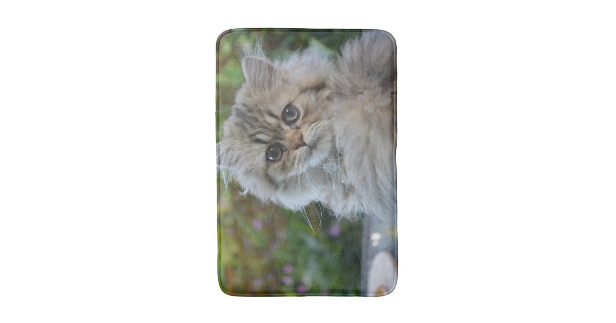 Furry Cat Bath Mat Zazzle