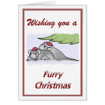 Furry Christmas Greeting Card