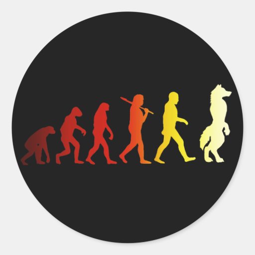 Furry evolution round stickers