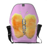 Furry Jeweled Butterfly Rickshaw Messenger Bag