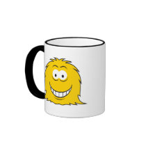 Furry Monster Smiley Face mugs by doonidesigns Furry Monster Smiley Face mugs