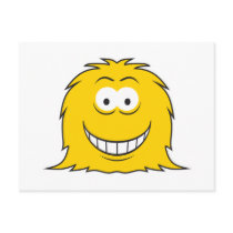 Furry Monster Smiley Face postcards by doonidesigns Furry Monster Smiley Face postcards