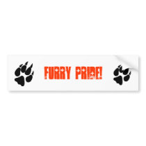 Furry Pride Pawprint Bumper Sticker