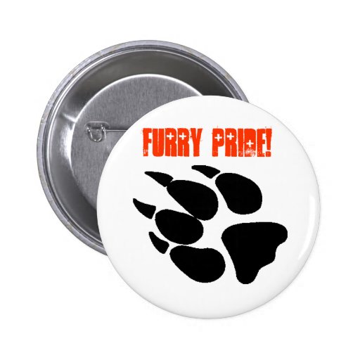 Furry Pride Pawprint Button Zazzle 