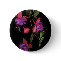 Fuschia Blossoms on Black buttons by DocPixel Fuschia Blossoms on Black buttons