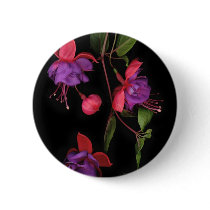Fuschia Blossoms on Black buttons by DocPixel Fuschia Blossoms on Black buttons