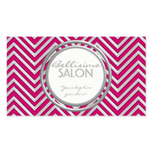 Fuschia  - Chevron Pattern Modern Stripe Zig Zag Business Card Templates