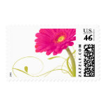 Fuschia Daisy Gerbera Wedding Stamps